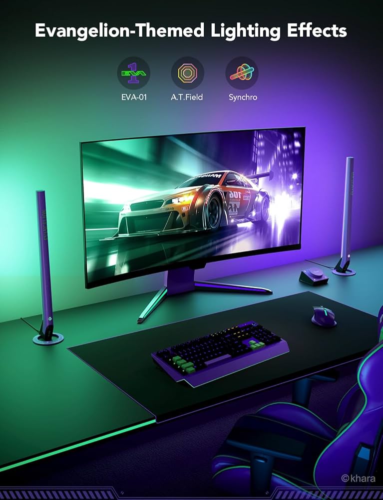 Govee x Evangelion - Smart Gaming Light Bars - RGBICWW - Google/Alexa + Razer Chroma