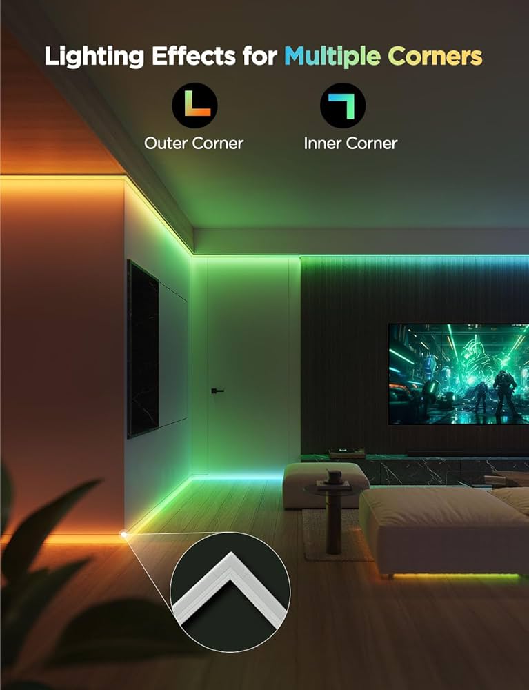 Govee - Smart Glide LED Strips - RGBIC - Google/Alexa + Razer Chroma