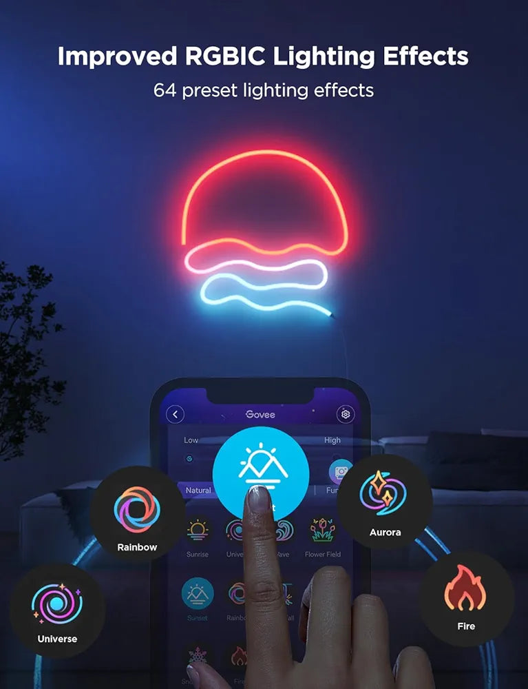 Govee - Smart Neon LED Strips 2 - RGBIC - Google/Alexa + Razer Chroma