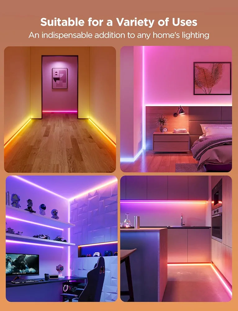 Govee - Smart Neon LED Strips - RGBIC - 16.4ft - Google/Alexa + Razer Chroma