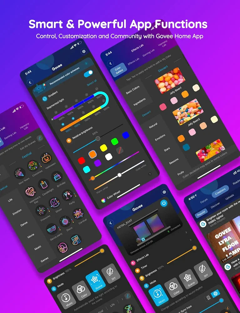 Govee - Smart LED Strips PRO- RGBIC - Google/Alexa + Razer Chroma - Up to 65 ft