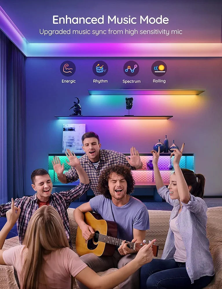 Govee - Smart LED Strips PRO- RGBIC - Google/Alexa + Razer Chroma - Up to 65 ft
