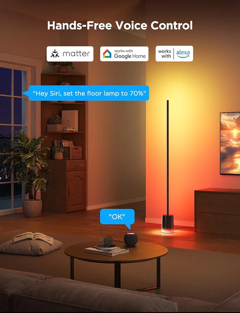 Govee - Smart Corner Floor Lamp 2 - RGBIC - Google/Alexa + Razer Chroma