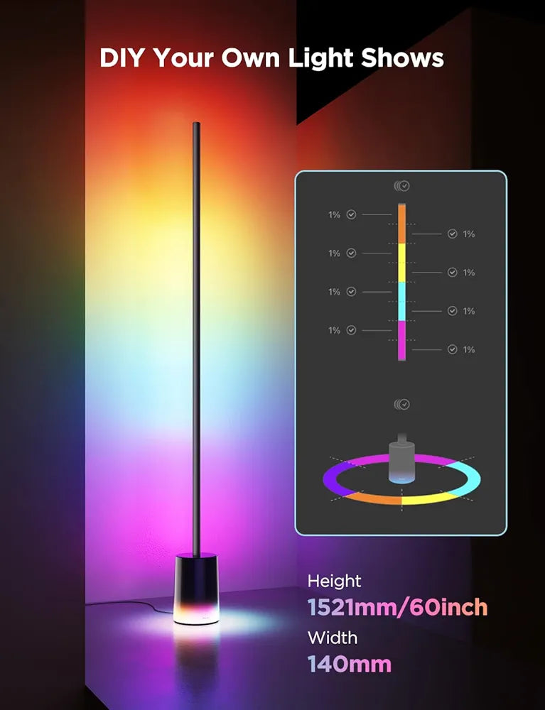 Govee - Smart Corner Floor Lamp 2 - RGBIC - Google/Alexa + Razer Chroma