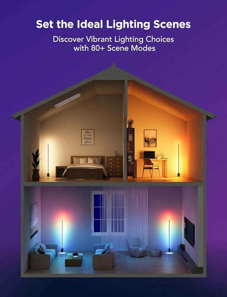 Govee - Smart Corner Floor Lamp 2 - RGBIC - Google/Alexa + Razer Chroma