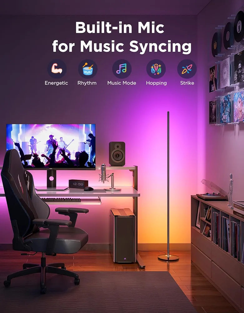 Govee - Smart Corner Floor Lamp - RGBIC - Google/Alexa + Razer Chroma