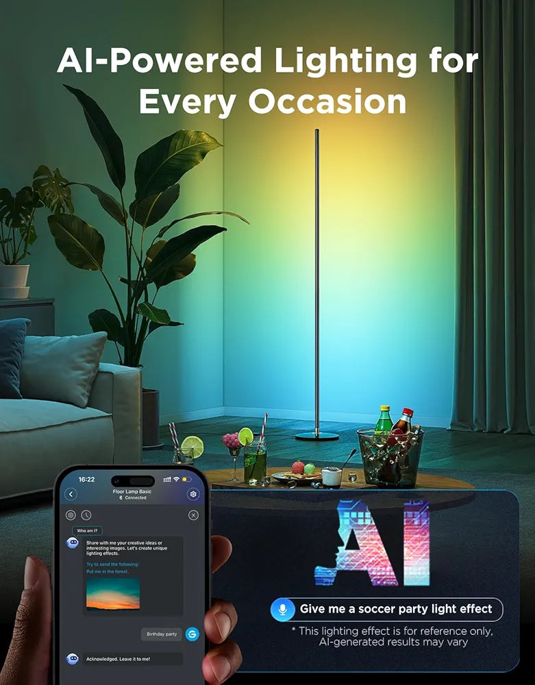 Govee - Smart Corner Floor Lamp - RGBIC - Google/Alexa + Razer Chroma