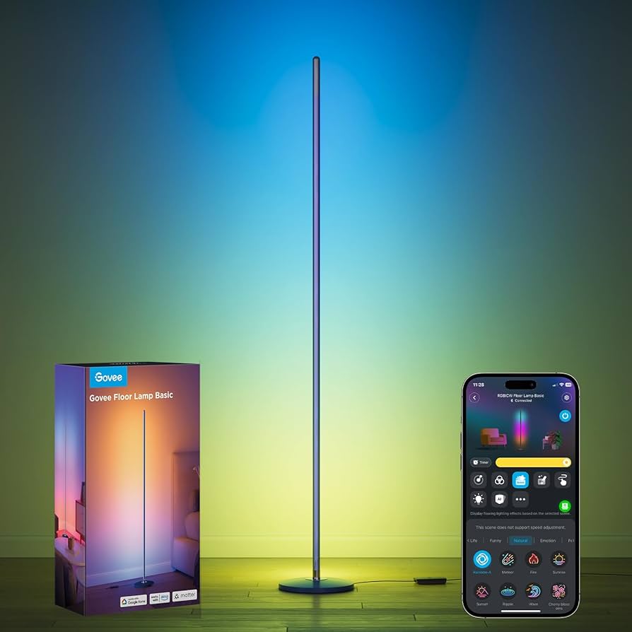 Govee - Smart Corner Floor Lamp - RGBIC - Google/Alexa + Razer Chroma