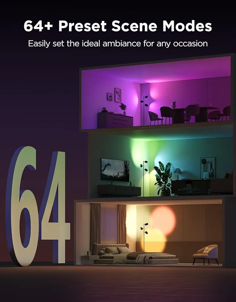 Govee - Smart Tree Floor Lamp - RGBICWW - Google/Alexa + Razer Chroma