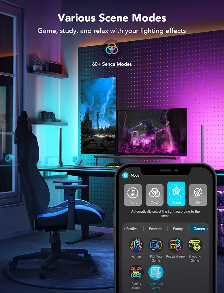 Govee - Smart Gaming Light Bars - RGBICWW - Google/Alexa + Razer Chroma