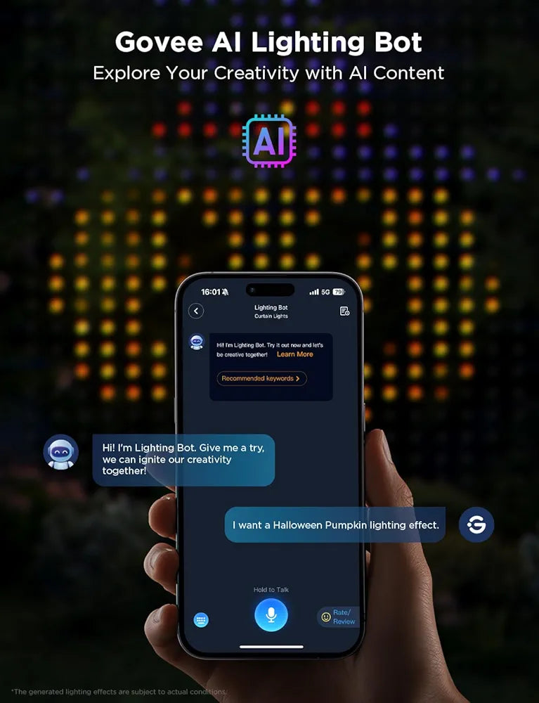 Govee - Smart Curtain Lights 2 - RGBIC - Google/ Alexa + Razer Chroma