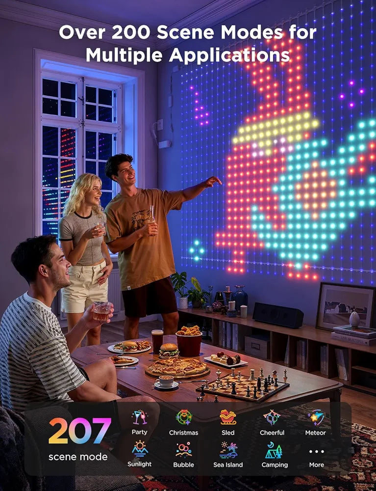 Govee - Smart Curtain Lights 2 - RGBIC - Google/ Alexa + Razer Chroma