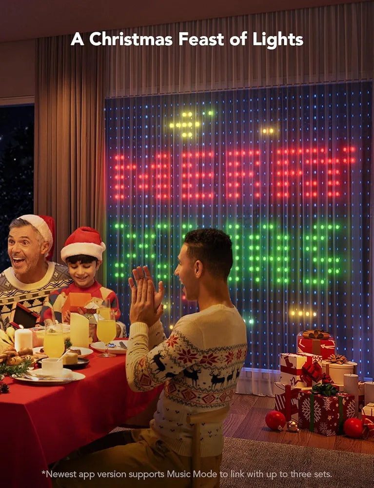 Govee - Smart Curtain Lights - 4.9 x 6.6 ft - RGBIC - Google/ Alexa + Razer Chroma