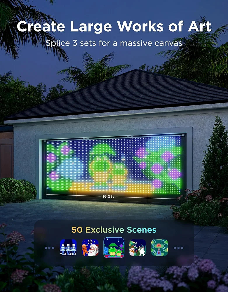 Govee - Smart Curtain Lights PRO - 5.4 ft x 7.7 ft - RGBIC - Google/ Alexa + Razer Chroma