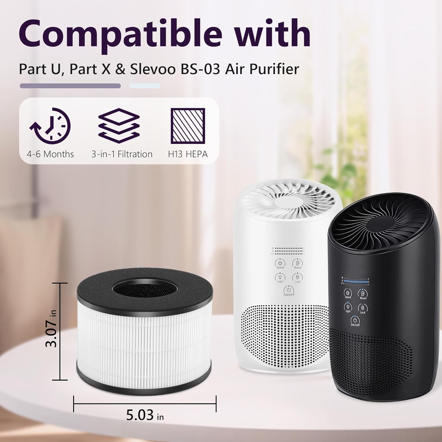 Slevoo - Air Purifier Filters - 4 Pack - Staff Pick