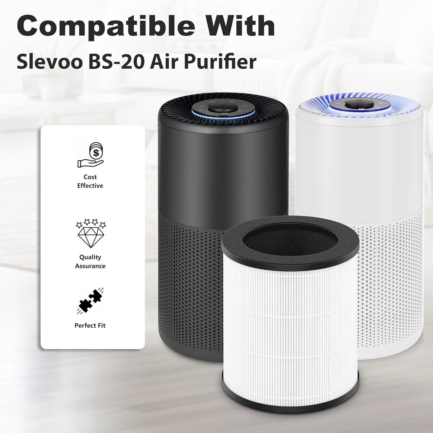 Slevoo - Large Air Purifier Filters - 2 Pack