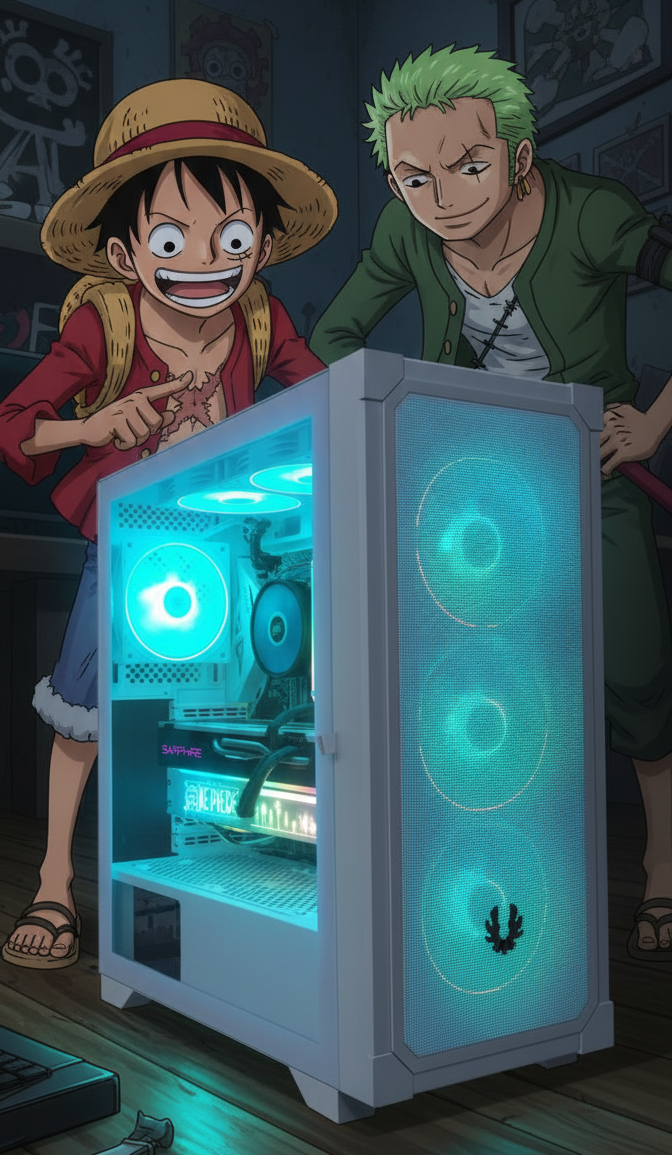 One Piece x Asus - Gear 5 Luffy White Gaming PC - HIGH - Up to PS5