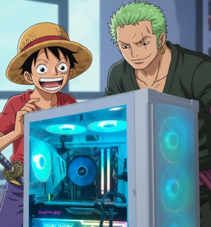 One Piece x Asus - Gear 5 Luffy White Gaming PC - HIGH - Up to PS5