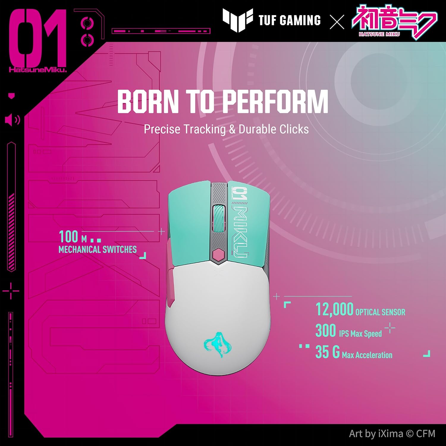 Asus x Hatsune Miku - RGB Gaming Mouse