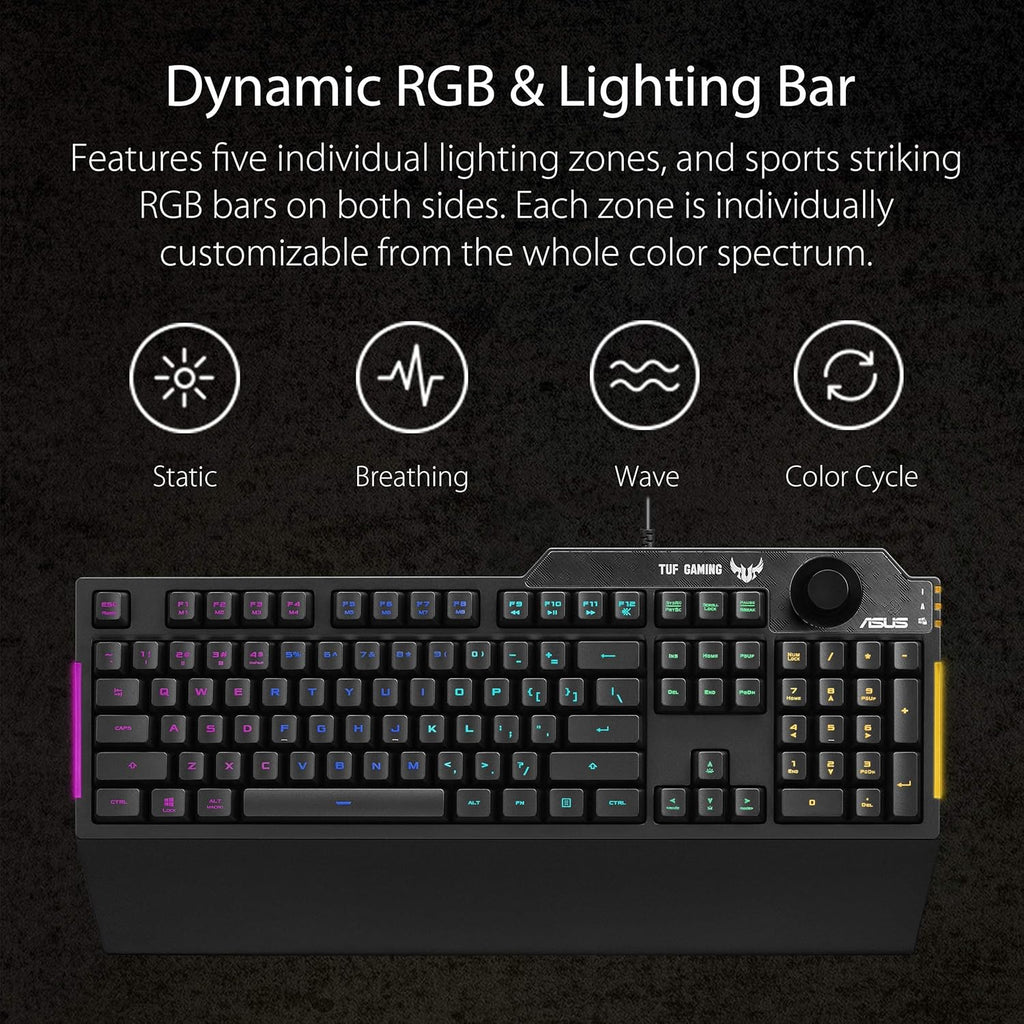 ASUS TUF - RGB Mechanical Gaming Keyboard - Knob