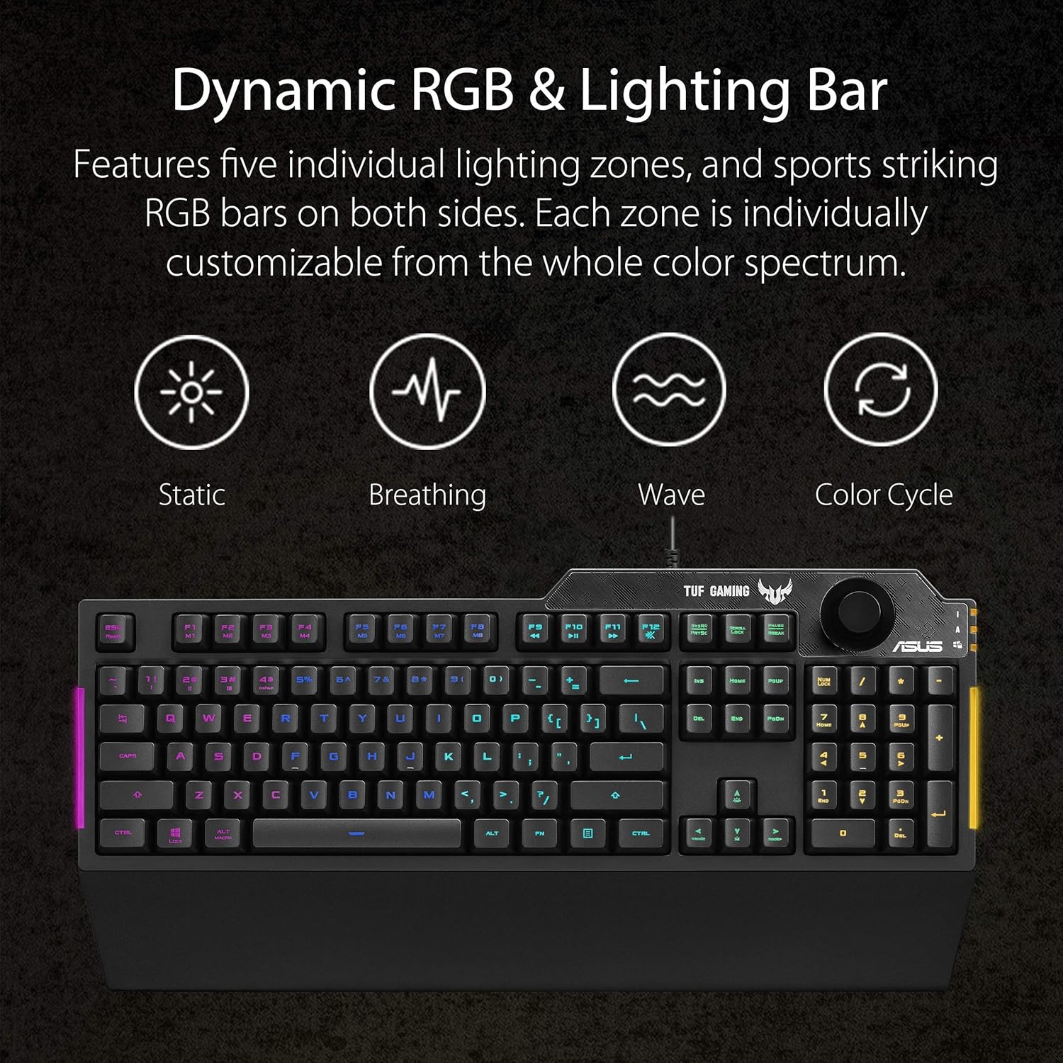ASUS TUF - RGB Mechanical Gaming Keyboard - Knob