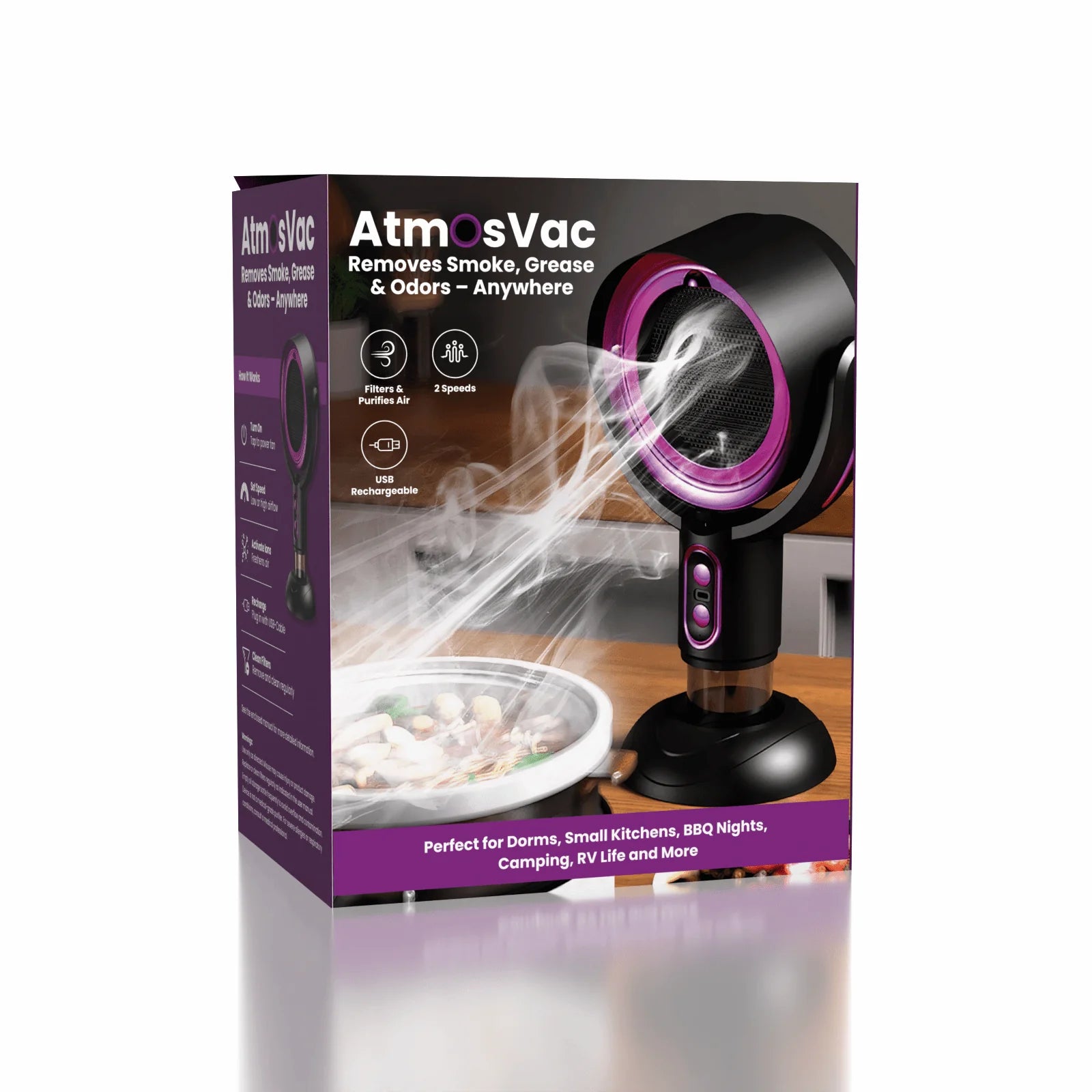 Atmos Vac - Portable Extractor Vent Fan for Kitchen Odors