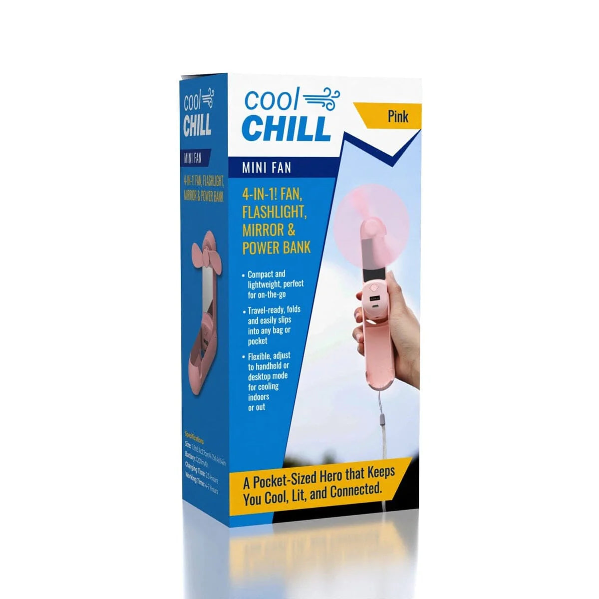 Cool Chill - Handeheld Mini Fan + Phone Stand + Mirror - 2 Colors
