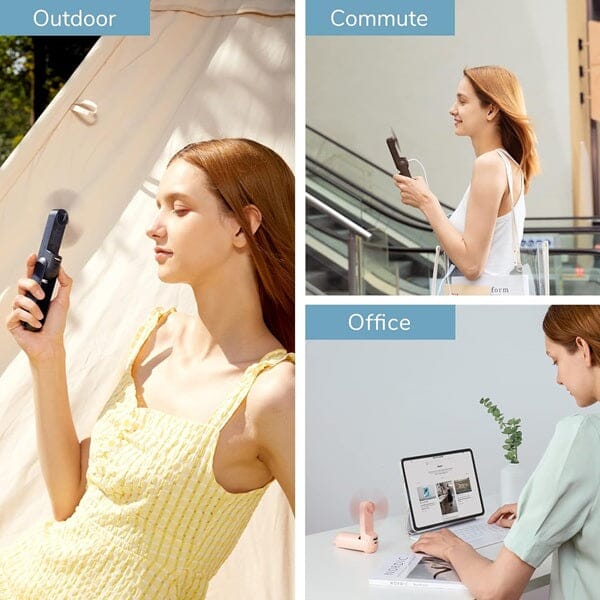 Cool Chill - Handeheld Mini Fan + Phone Stand + Mirror - 2 Colors