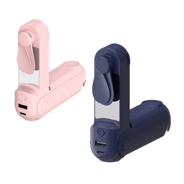 Cool Chill - Handeheld Mini Fan + Phone Stand + Mirror - 2 Colors