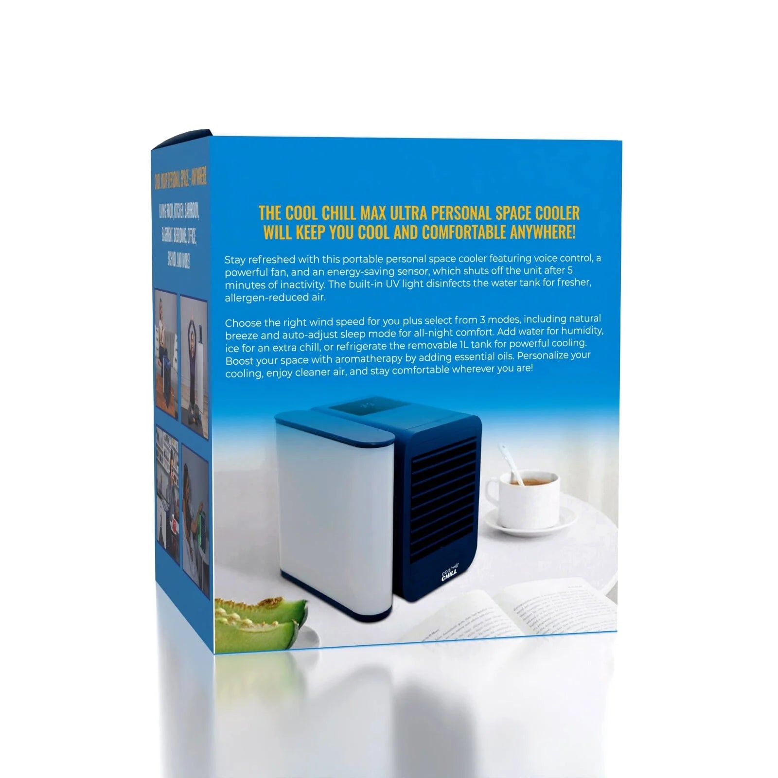 Cool Chill - Eco Air Max Ultra - Table Unit - Air Cooler + Purifier + Humidifier - Voice Control