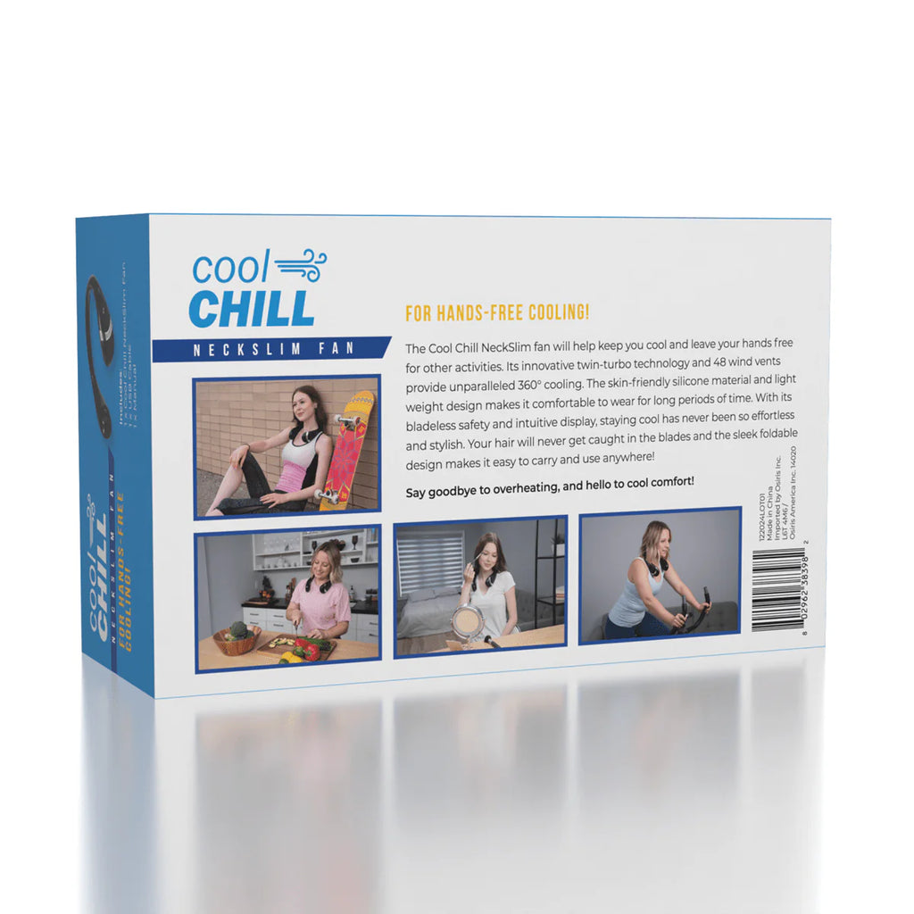 Cool Chill - Foldable Neck Slim Fan - Digital Display - 4 Colors