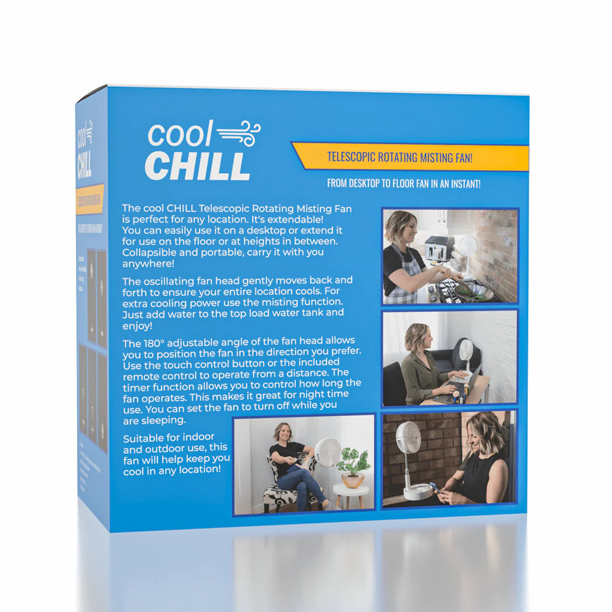 Cool Chill - Telescopic Rotating Misting Fan - Air Cooler