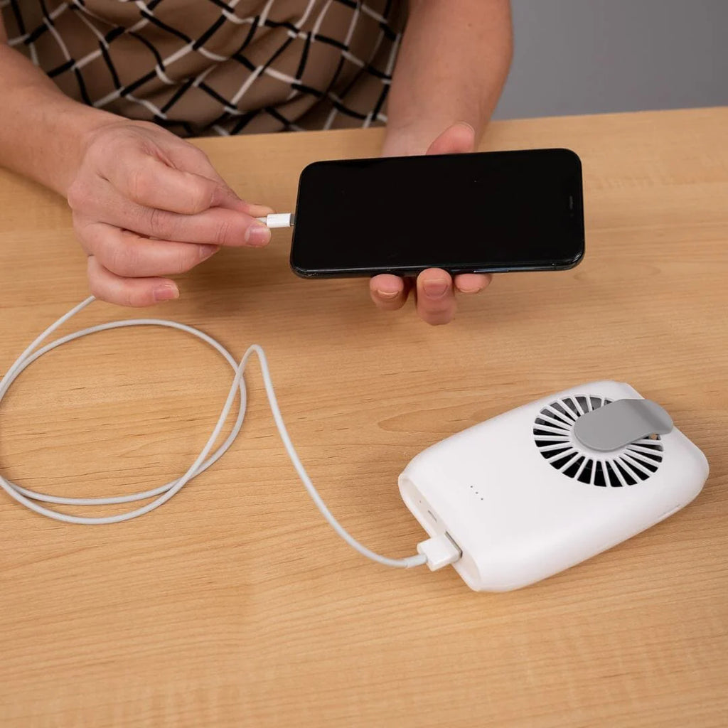 Cool Chill - Air Clip Cooler - Portable Power Bank + Fan - Waist or Neck - 3000mAh