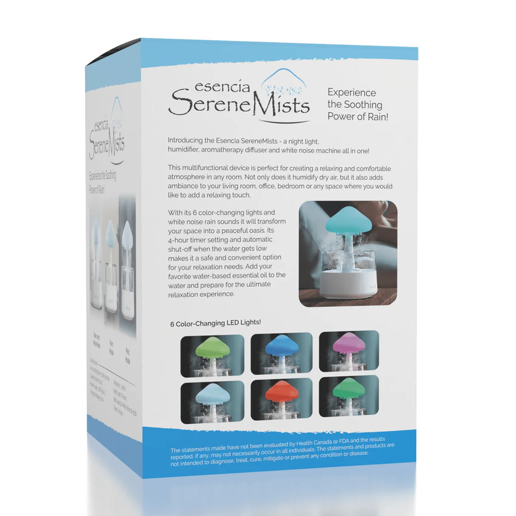 Esencia Serene Mist - Large Rain Cloud / Mushroom - RGB Humidifier + Aroma Diffuser - REMOTE - 800 ML