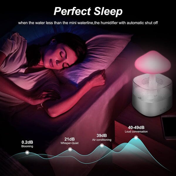 Esencia Serene Mist - Large Rain Cloud / Mushroom - RGB Humidifier + Aroma Diffuser - REMOTE - 800 ML