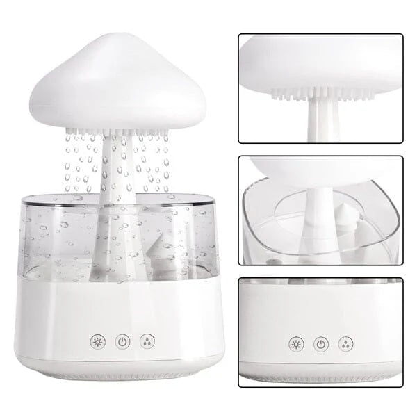 Esencia Serene Mist - Large Rain Cloud / Mushroom - RGB Humidifier + Aroma Diffuser - REMOTE - 800 ML