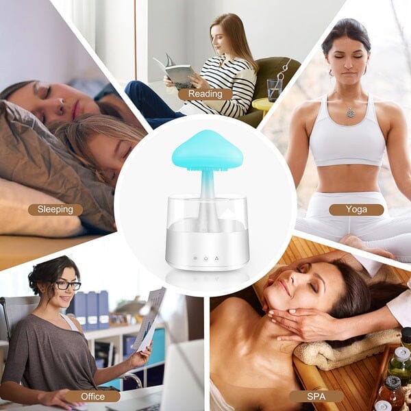 Esencia Serene Mist - Large Rain Cloud / Mushroom - RGB Humidifier + Aroma Diffuser - REMOTE - 800 ML