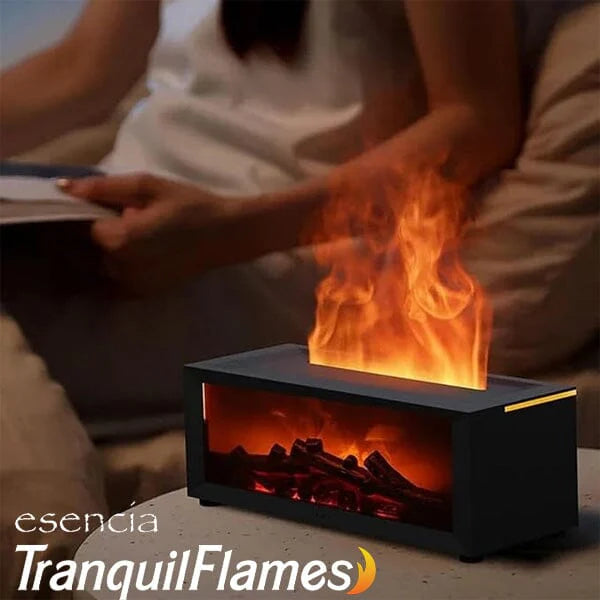 Esencia Tranquil Flame - Mini Fireplace - RGB Humidifier + Aroma Diffuser - REMOTE - 300 ML