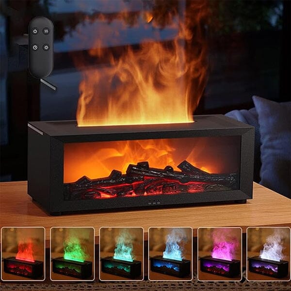 Esencia Tranquil Flame - Mini Fireplace - RGB Humidifier + Aroma Diffuser - REMOTE - 300 ML