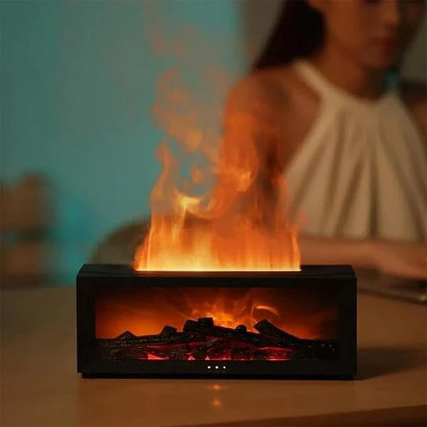 Esencia Tranquil Flame - Mini Fireplace - RGB Humidifier + Aroma Diffuser - REMOTE - 300 ML