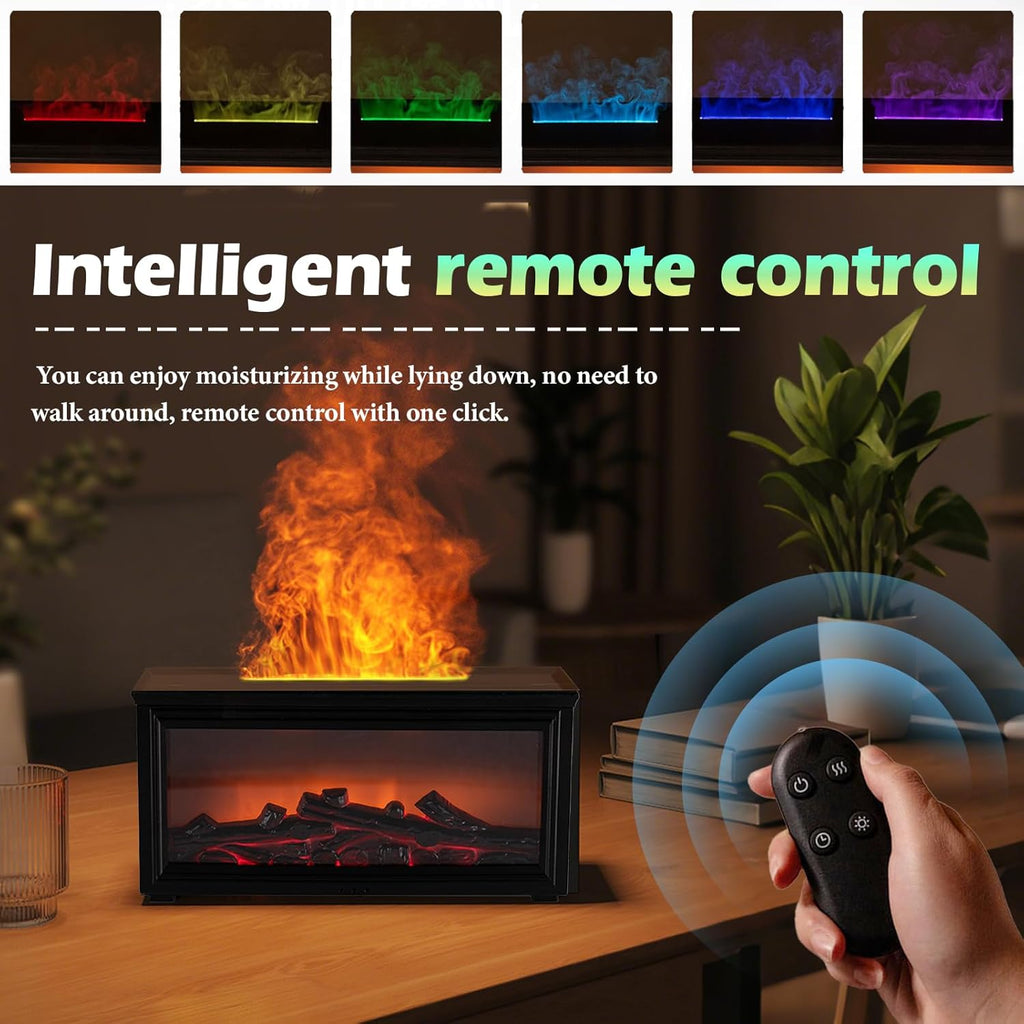Esencia Tranquil Flame - Mini Fireplace - RGB Humidifier + Aroma Diffuser - REMOTE - 300 ML