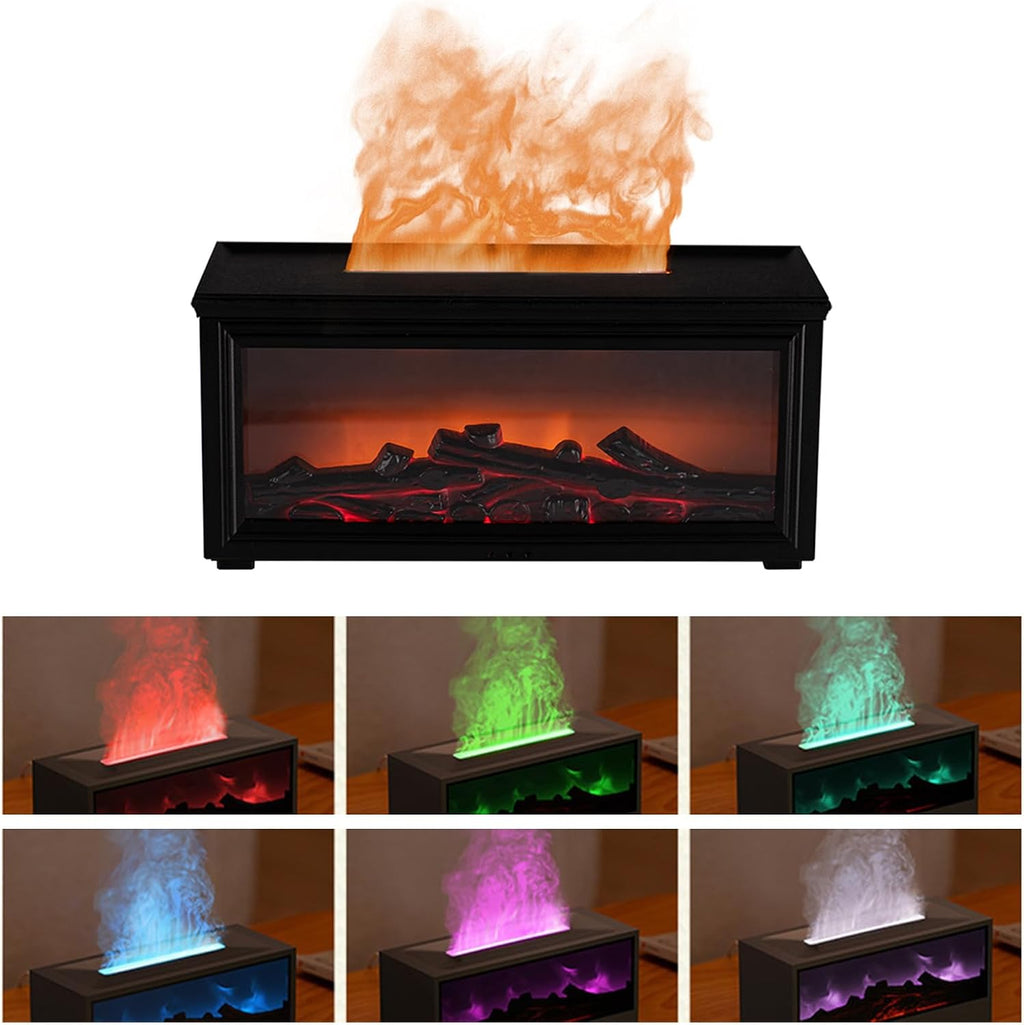 Esencia Tranquil Flame - Mini Fireplace - RGB Humidifier + Aroma Diffuser - REMOTE - 300 ML