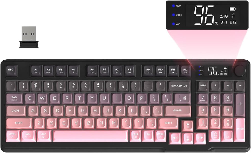 Freewolf - Wireless RGB Gaming Keyboard - Smart Display - 3 Colors