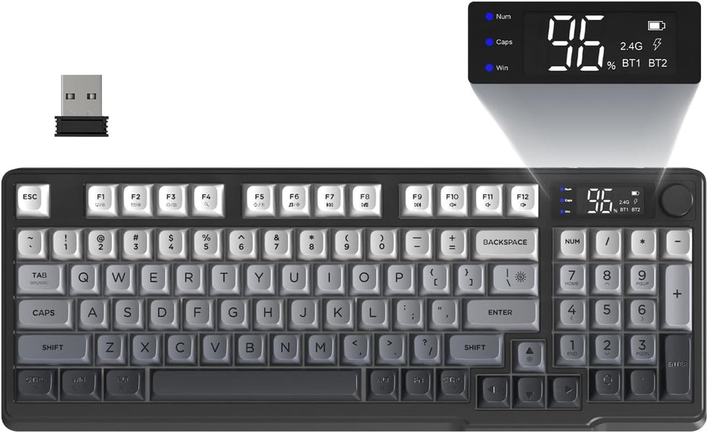 Freewolf - Wireless RGB Gaming Keyboard - Smart Display - 3 Colors