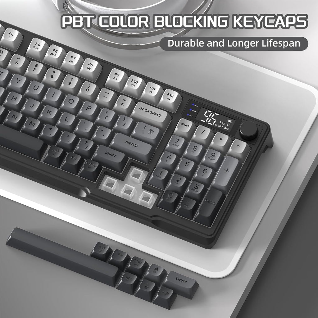 Freewolf - Wireless RGB Gaming Keyboard - Smart Display - 3 Colors
