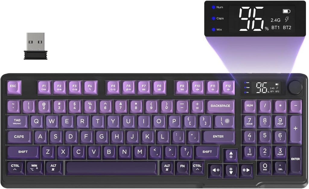 Freewolf - Wireless RGB Gaming Keyboard - Smart Display - 3 Colors