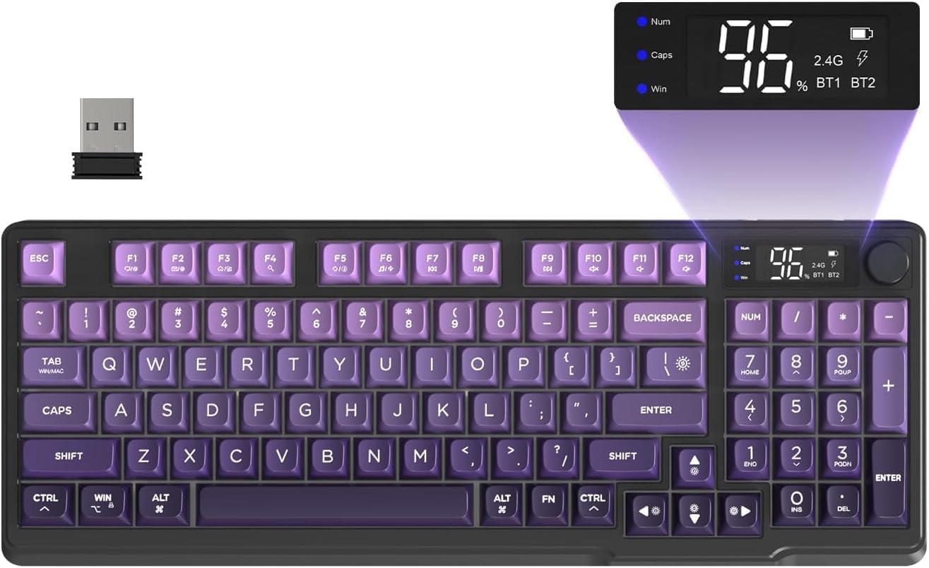 Freewolf - Wireless RGB Gaming Keyboard - Smart Display - 3 Colors