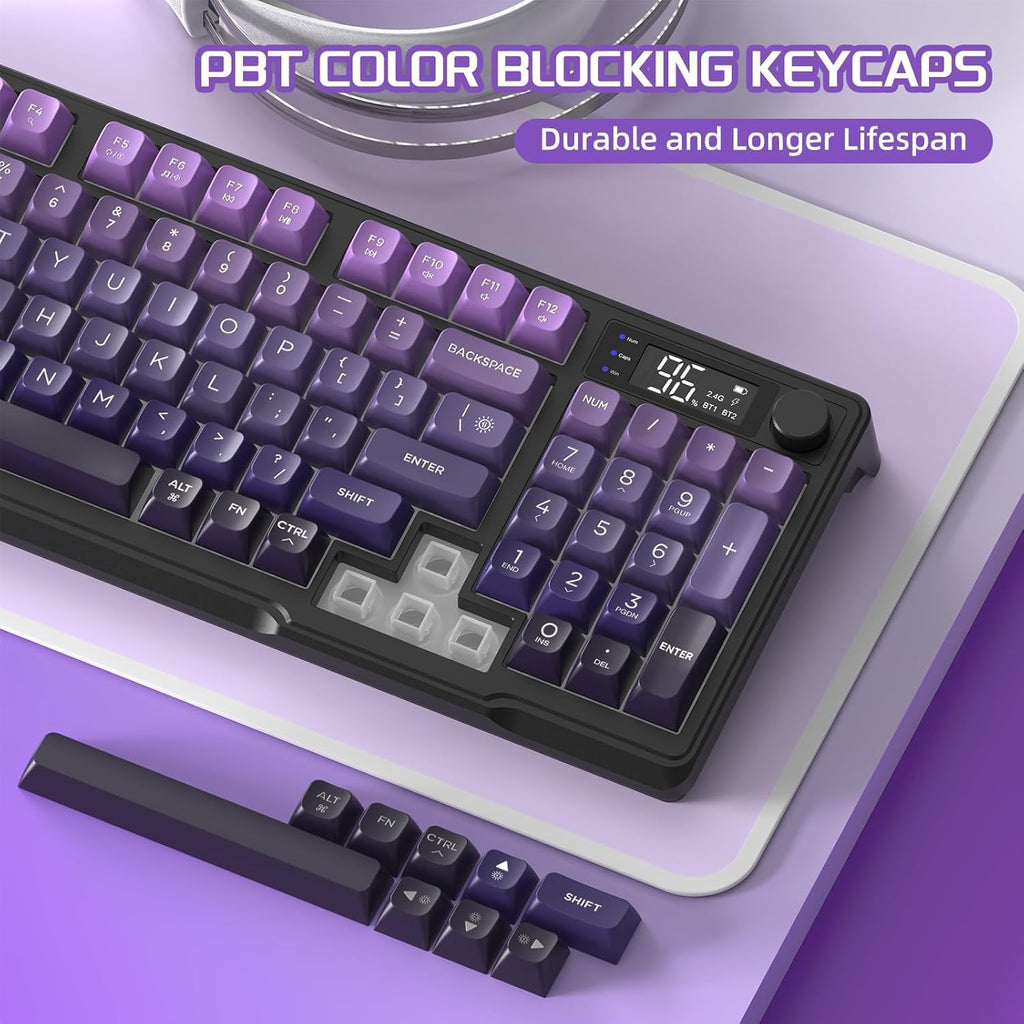 Freewolf - Wireless RGB Gaming Keyboard - Smart Display - 3 Colors