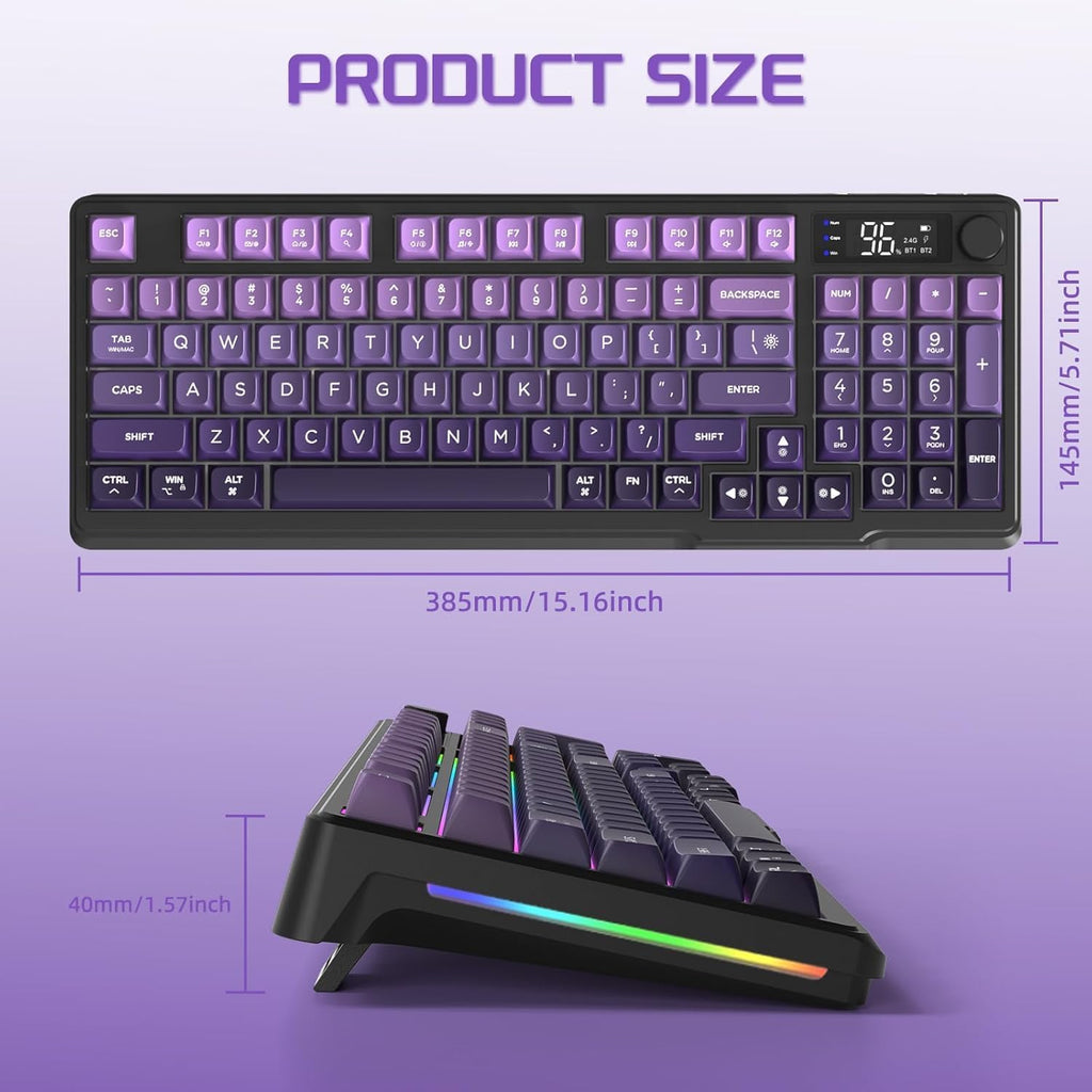 Freewolf - Wireless RGB Gaming Keyboard - Smart Display - 3 Colors