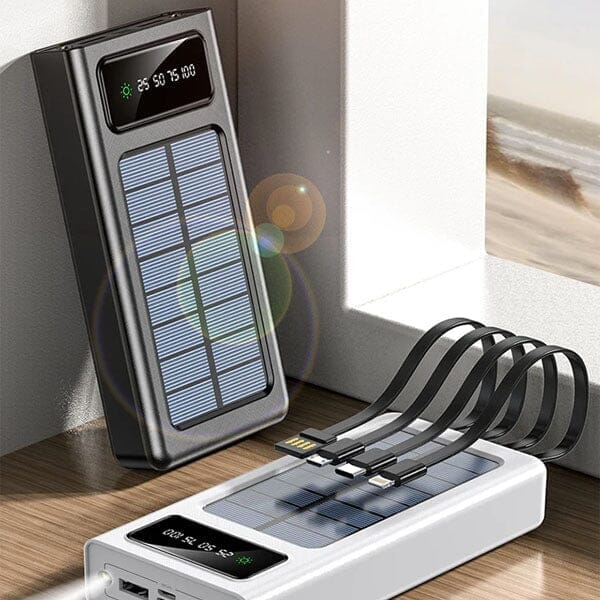 Gear Waves - Portable Solar Charger + Flashlight - 10,000mAH